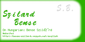 szilard bense business card